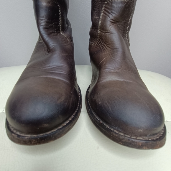 Frye Melissa Brown Leather Pull-on Knee High Cowboy Boots Size 8.5 B - Picture 13 of 14